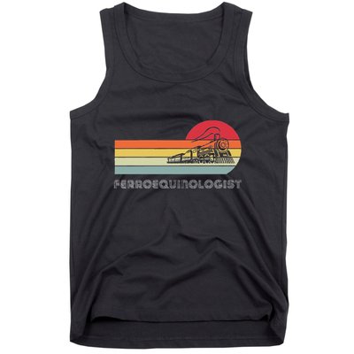 Ferroequinologist Model Train Enthusiast Railroading Railfan Tank Top