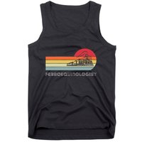 Ferroequinologist Model Train Enthusiast Railroading Railfan Tank Top