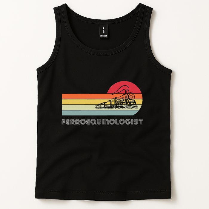 Ferroequinologist Model Train Enthusiast Railroading Railfan Tank Top