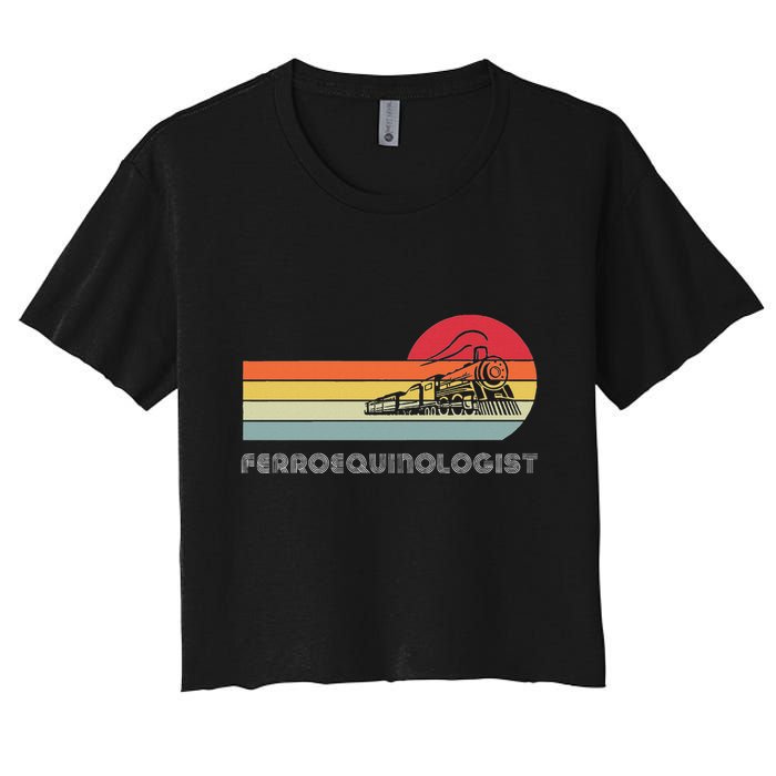 Ferroequinologist Model Train Enthusiast Railroading Railfan Crop Top