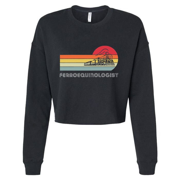 Ferroequinologist Model Train Enthusiast Railroading Railfan Cropped Pullover Crew