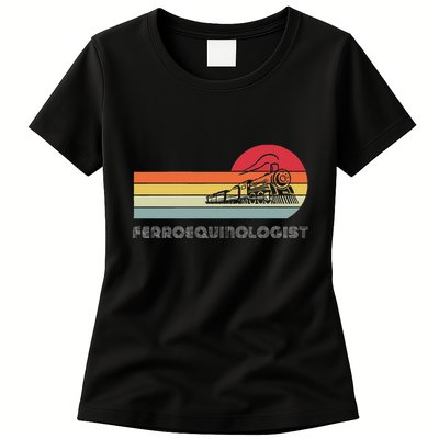 Ferroequinologist Model Train Enthusiast Railroading Railfan Womens T-Shirt