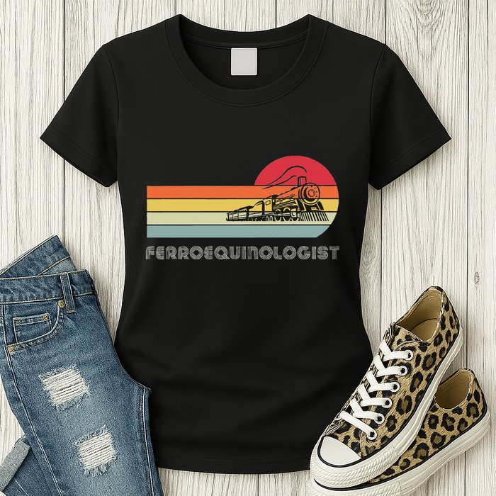 Ferroequinologist Model Train Enthusiast Railroading Railfan Womens T-Shirt