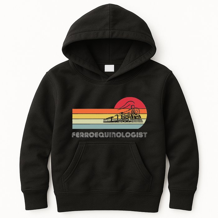 Ferroequinologist Model Train Enthusiast Railroading Railfan Kids Hoodie