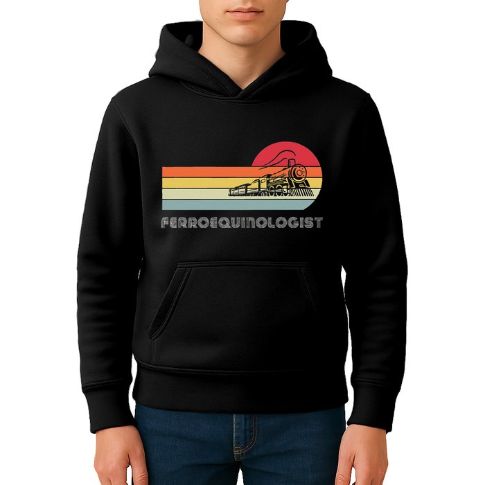 Ferroequinologist Model Train Enthusiast Railroading Railfan Kids Hoodie