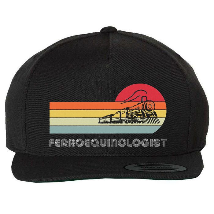 Ferroequinologist Model Train Enthusiast Railroading Railfan Wool Snapback Cap