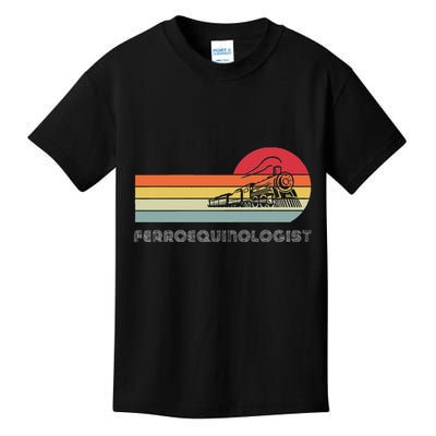 Ferroequinologist Model Train Enthusiast Railroading Railfan Kids T-Shirt