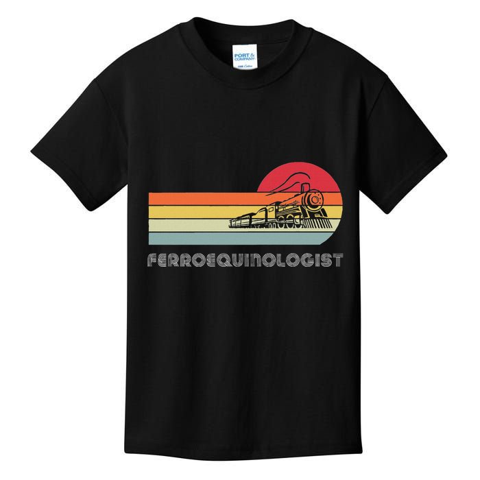 Ferroequinologist Model Train Enthusiast Railroading Railfan Kids T-Shirt