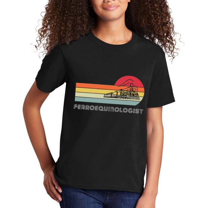 Ferroequinologist Model Train Enthusiast Railroading Railfan Kids T-Shirt