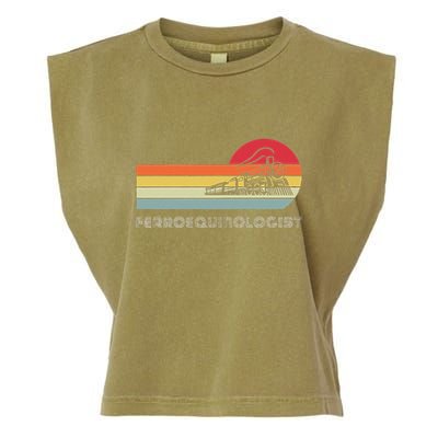 Ferroequinologist Model Train Enthusiast Railroading Railfan Garment-Dyed Women's Muscle Tee