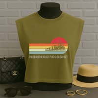 Ferroequinologist Model Train Enthusiast Railroading Railfan Garment-Dyed Women's Muscle Tee