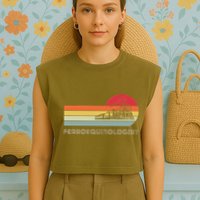 Ferroequinologist Model Train Enthusiast Railroading Railfan Garment-Dyed Women's Muscle Tee