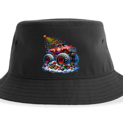 Funny Monster Truck Christmas Tree Snowflakes Cute Gift Sustainable Bucket Hat