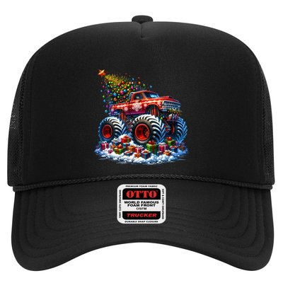 Funny Monster Truck Christmas Tree Snowflakes Cute Gift Trucker Hat