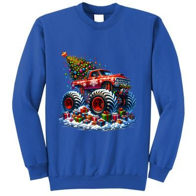 Funny Monster Truck Christmas Tree Snowflakes Cute Gift Sweatshirt