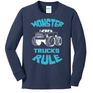 Funny Monster Truck Rule Gift Kids Long Sleeve Shirt