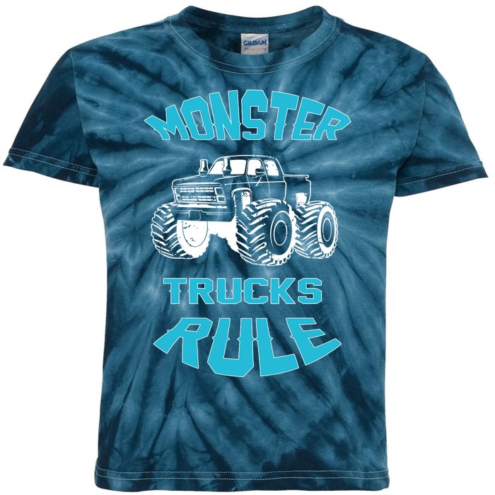 Funny Monster Truck Rule Gift Kids Tie-Dye T-Shirt