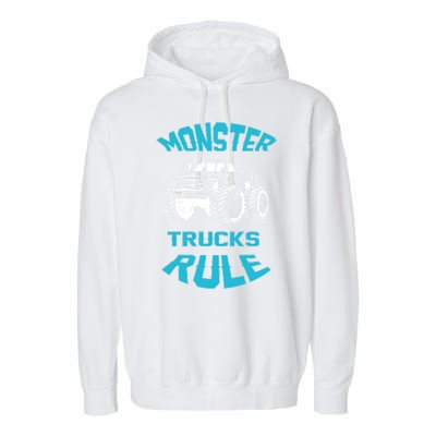 Funny Monster Truck Rule Gift Garment-Dyed Fleece Hoodie