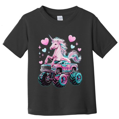 Funny Monster Truck Unicorn Girl Birthday Party Monster Truck Gift Toddler T-Shirt