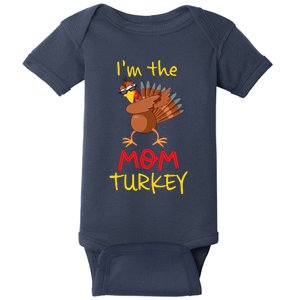 Funny Mom Turkey Matching Family Group Thanksgiving Party Baby Bodysuit