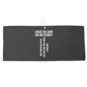 Funny Massage Therapist Gift Spa Therapy Job Security Large Microfiber Waffle Golf Towel