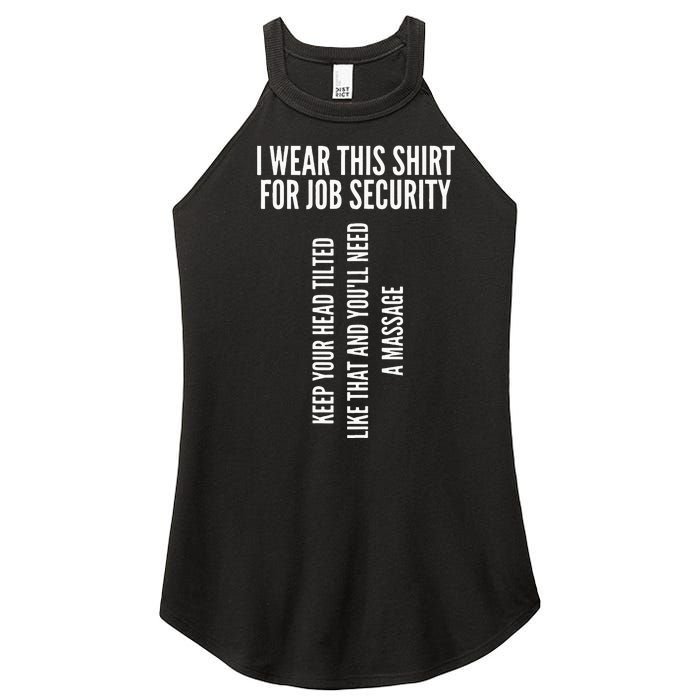 Funny Massage Therapist Gift Spa Therapy Job Security Women’s Perfect Tri Rocker Tank