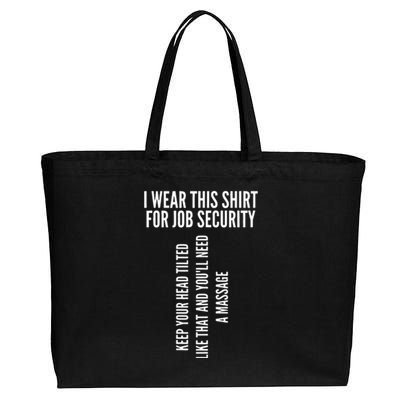 Funny Massage Therapist Gift Spa Therapy Job Security Cotton Canvas Jumbo Tote