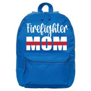 Firefighter Mom Thin Red Line Mother Proud Fire Mom Gift 16 in Basic Backpack