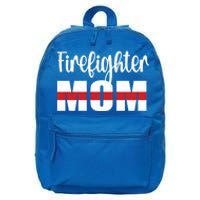 Firefighter Mom Thin Red Line Mother Proud Fire Mom Gift 16 in Basic Backpack