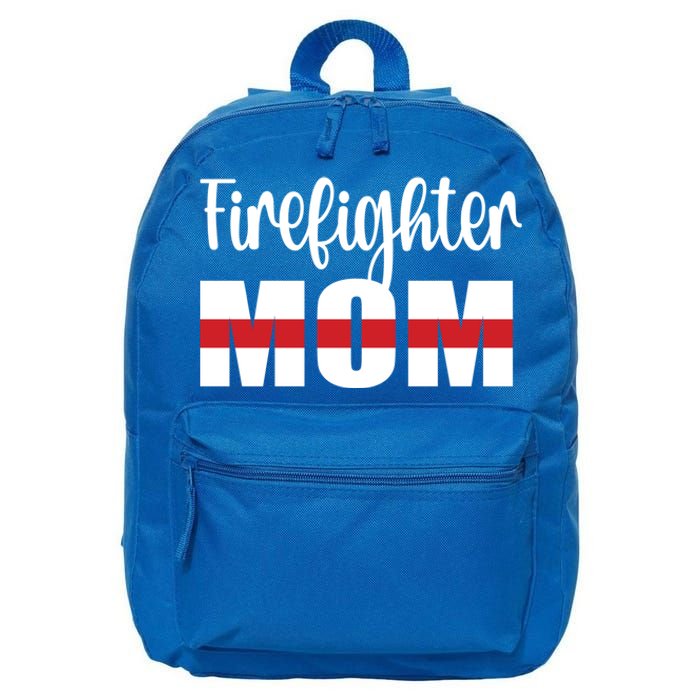 Firefighter Mom Thin Red Line Mother Proud Fire Mom Gift 16 in Basic Backpack