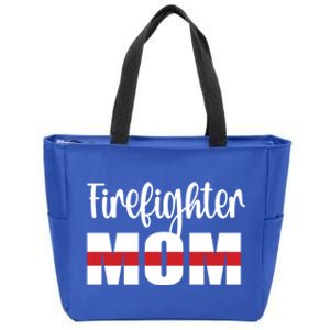 Firefighter Mom Thin Red Line Mother Proud Fire Mom Gift Zip Tote Bag