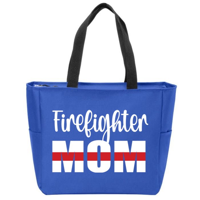 Firefighter Mom Thin Red Line Mother Proud Fire Mom Gift Zip Tote Bag