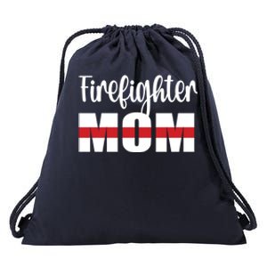 Firefighter Mom Thin Red Line Mother Proud Fire Mom Gift Drawstring Bag