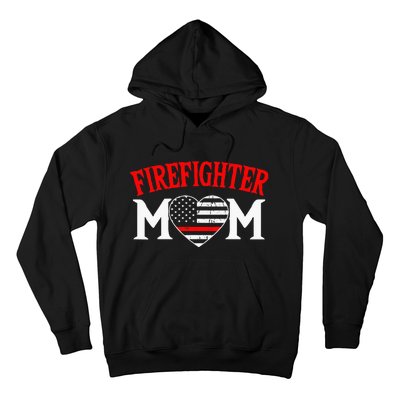 Firefighter Mom Thin Red Line Fireman Firefighting Patriotic Hoodie