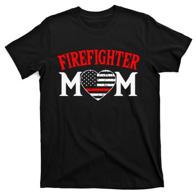 Firefighter Mom Thin Red Line Fireman Firefighting Patriotic T-Shirt