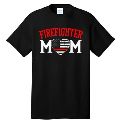 Firefighter Mom Thin Red Line Fireman Firefighting Patriotic Tall T-Shirt