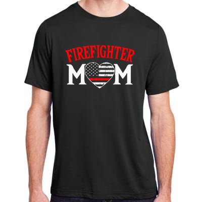 Firefighter Mom Thin Red Line Fireman Firefighting Patriotic Adult ChromaSoft Performance T-Shirt