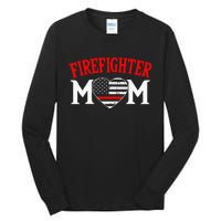 Firefighter Mom Thin Red Line Fireman Firefighting Patriotic Tall Long Sleeve T-Shirt