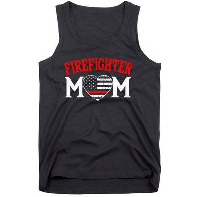 Firefighter Mom Thin Red Line Fireman Firefighting Patriotic Tank Top