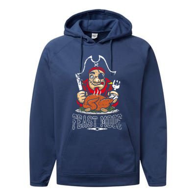 Feast Mode Thanksgiving Pirate Funny Gift Performance Fleece Hoodie