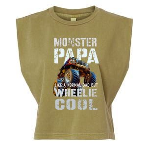 Funny MONSTER TRUCK PAPA Like Normal Dad But Wheelie Cool Garment-Dyed Women's Muscle Tee