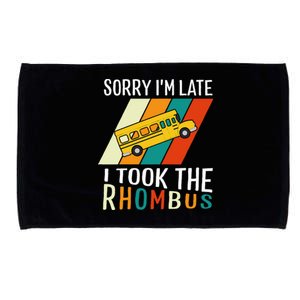 Funny Math Teacher Pun Sorry Im Late I Took The Rhombus Microfiber Hand Towel