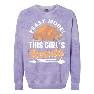 Feast Mode: This S Ready Gratitude Thanksgiving Cute Gift Colorblast Crewneck Sweatshirt