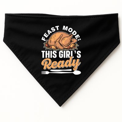 Feast Mode: This S Ready Gratitude Thanksgiving Cute Gift USA-Made Doggie Bandana