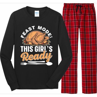 Feast Mode: This S Ready Gratitude Thanksgiving Cute Gift Long Sleeve Pajama Set