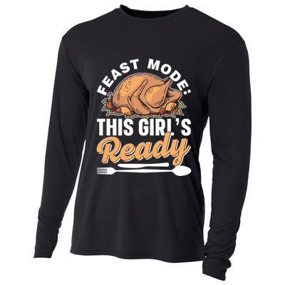 Feast Mode: This S Ready Gratitude Thanksgiving Cute Gift Cooling Performance Long Sleeve Crew