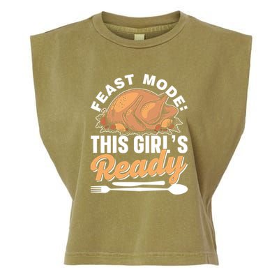 Feast Mode: This S Ready Gratitude Thanksgiving Cute Gift Garment-Dyed Women's Muscle Tee
