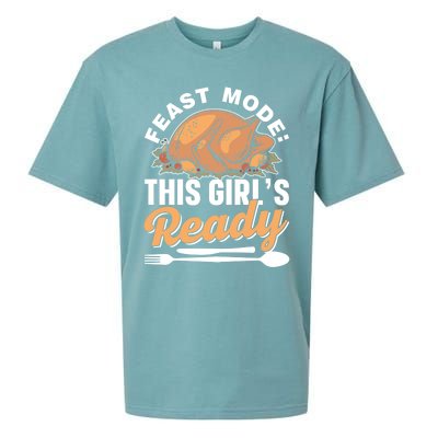 Feast Mode: This S Ready Gratitude Thanksgiving Cute Gift Sueded Cloud Jersey T-Shirt