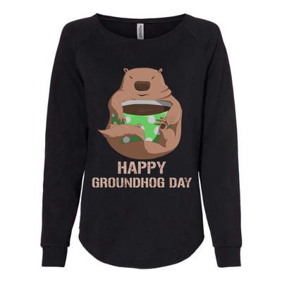 Funny Marmot Tee Vintage Coffee Lover Happy Groundhog Day Cool Gift Womens California Wash Sweatshirt