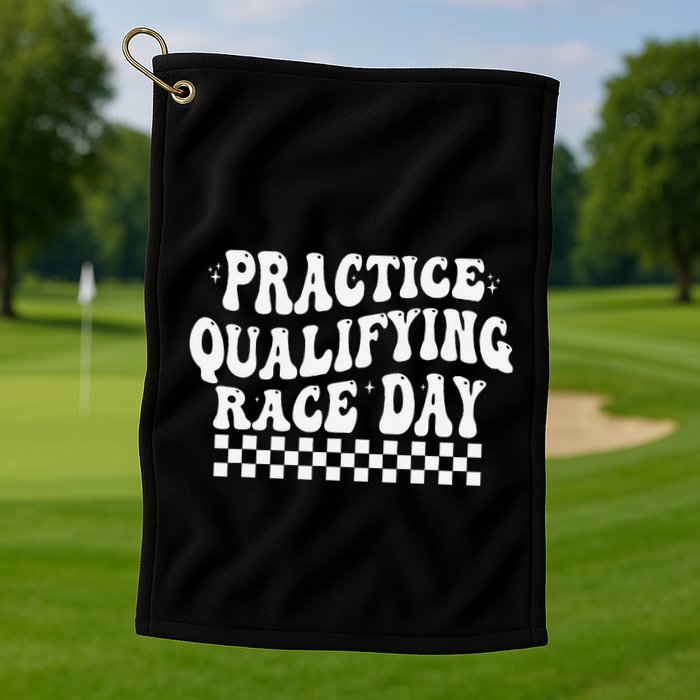Funny Monday Tuesday Thursday Practice Qualifying Race Day Golf Towel